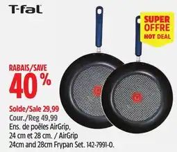 Canadian Tire T-fal AirGrip 24cm and 28cm Frypan Set offer