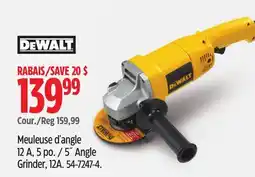 Canadian Tire DEWALT 5˝ Angle Grinder offer