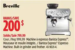 Canadian Tire Breville Barista Express Espresso Machine offer