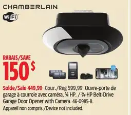 Canadian Tire 3⁄4-HP Belt-Drive Garage Door Opener with Camera offer
