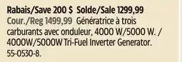 Canadian Tire Champion 4000W/5000W Tri-Fuel Inverter Generator offer