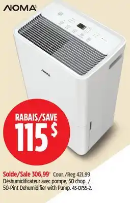Canadian Tire NOMA 50-Pint Dehumidifier with Pump offer