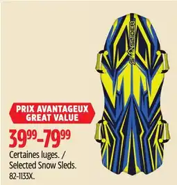 Canadian Tire Selected Snow Sleds offer