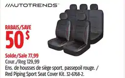 Canadian Tire Red Piping Sport Seat Cover Kit offer