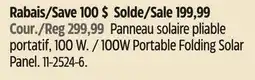 Canadian Tire NOMA 100W Portable Folding Solar Panel offer