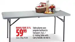 Canadian Tire 6´ Folding Table with Carry Handle offer