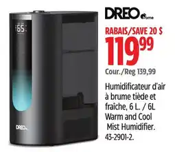 Canadian Tire DREO 6L Warm and Cool Mist Humidifier offer