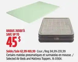 Canadian Tire Woods Selected Air Beds and Mattress Toppers offer