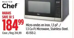 Canadian Tire MASTER CHEF 1.3 Cu-Ft Microwave, Stainless-Steel offer
