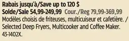 Canadian Tire Selected Deep Fryers, Multicooker and Coffee Maker offer