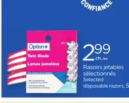 Proxim Option + Selected disposable razors offer