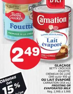 Marches Tradition BETTY CROCKER OR CARNATION FROSTING OR EVAPORATED MILK offer