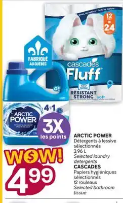 Brunet ARCTIC POWER Détergents à lessive sélectionnés, CASCADES Papiers hygiéniques sélectionnés offer