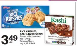 Brunet RICE KRISPIES, KASHI, NUTRIGRAIN Barres sélectionnées offer