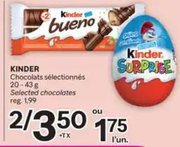 Brunet KINDER Chocolats sélectionnés offer