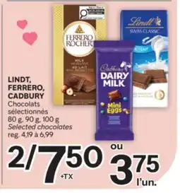 Brunet LINDT, FERRERO, CADBURY Chocolats sélectionnés offer