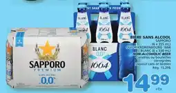 Marché Bonichoix SAPPORO (6 x 355 mL) OR KRONENBOURG 1664 BLANC (6 x 330 mL) NON-ALCOHOLIC BEER offer