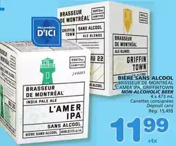 Marché Bonichoix BRASSEUR DE MONTRÉAL L'AMER IPA, GRIFFINTOWN NON-ALCOHOLIC BEER offer