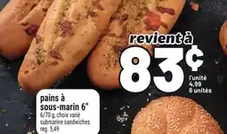 Metro PAINS À SOUS-MARIN 6 | SUBMARINE SANDWICHES offer