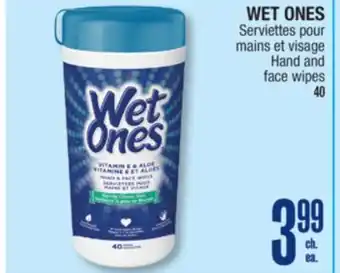 Jean Coutu WET ONES Hand and face wipes offer