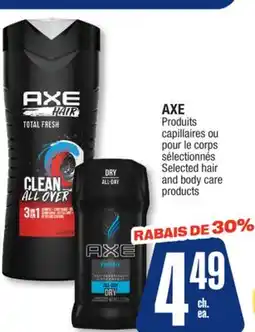 Jean Coutu AXE Selected hair and body care products offer