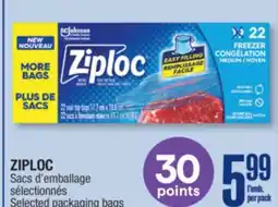 Jean Coutu ZIPLOC Selected packaging bags offer