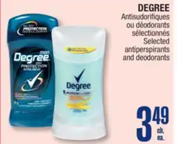 Jean Coutu DEGREE Selected antiperspirants and deodorants offer