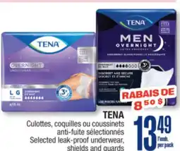 Jean Coutu TENA Selected leak-proof underwear, shields and guards offer