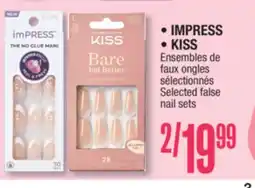 Jean Coutu IMPRESS, KISS Selected false nail sets offer