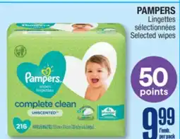Jean Coutu PAMPERS Selected wipes offer