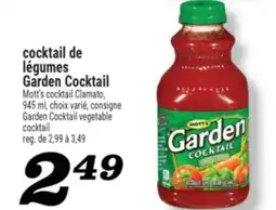 Marché Richelieu COCKTAIL DE LÉGUMES GARDEN COCKTAIL MOTT'S | GARDEN COCKTAIL VEGETABLE COCKTAIL offer