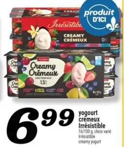 Marché Richelieu YOGOURT CRÉMEUX IRRÉSISTIBLE | IRRÉSISTIBLE CREAMY YOGURT offer