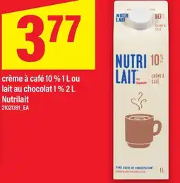 Maxi CRÈME À CAFÉ 10%, 1 L OU LAIT AU CHOCOLAT 1 %, 2 L NUTRILAIT offer