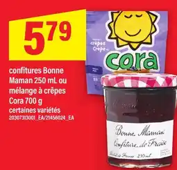 Maxi CONFITURES BONNE MAMAN 250 ML OU MÉLANGE À CRÊPES CORA 700 G offer
