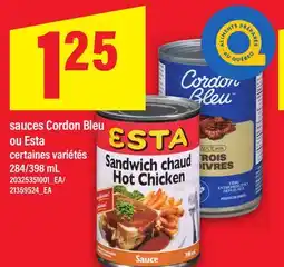 Maxi SAUCES CORDON BLEU OU ESTA, 284/398 ML offer