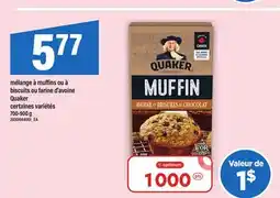 Maxi MÉLANGE À MUFFINS OU À BISCUITS OU FARINE D'AVOINE QUAKER offer