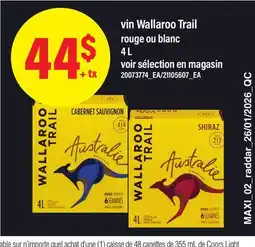 Maxi VIN WALLAROO TRAIL ROUGE OU BLANC offer