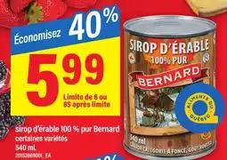 Maxi SIROP D'ÉRABLE 100 % PUR BERNARD offer