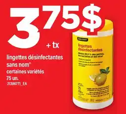 Maxi LINGETTES DÉSINFECTANTES SANS NOM , 75 UN offer