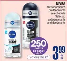 Jean Coutu NIVEA Selected antiperspirants and deodorants offer