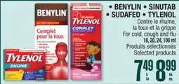Jean Coutu BENYLIN, SINUTAB, SUDAFED, TYLENOL For cold, cough and flu Selected products offer