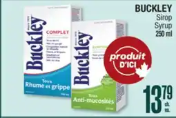 Jean Coutu BUCKLEY Syrup offer