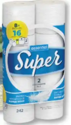 Familiprix ESSENTIEL, Bathroom tissue, 8 double rolls or Tissues, 6 packs offer