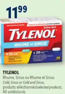 Familiprix TYLENOL Cold, Sinus or Cold and Sinus, selected products, 40 units offer