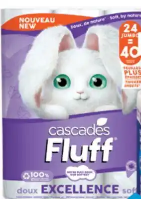 Familiprix Cascades Fluff Excellence soft bathroom tissue rolls - Jumbo 24un offer