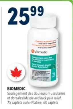 Familiprix Biomedic extra strength muscle & back pain relief caplets 75un offer