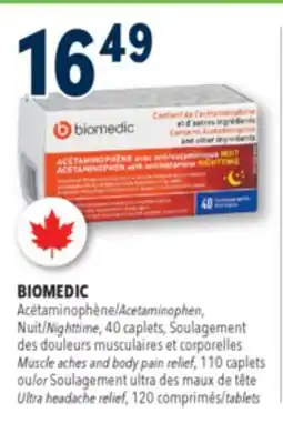 Familiprix Biomedic nighttime acetaminophen caplets with antihistamine for adults 40un offer