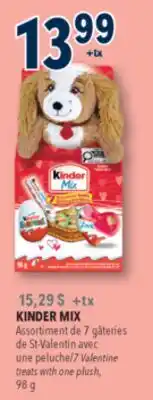 Familiprix KINDER MIX, 7 Valentine treats with one plush offer