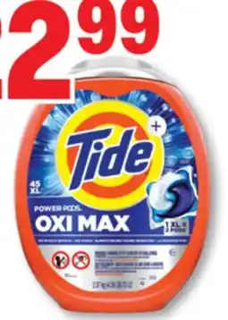 Familiprix TIDE, Power Pods Oxi Max, Liquid laundry detergent pacs, 45 capsules offer
