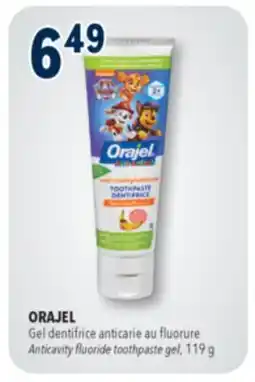 Familiprix ORAJEL, Anticavity fluoride toothpaste gel offer